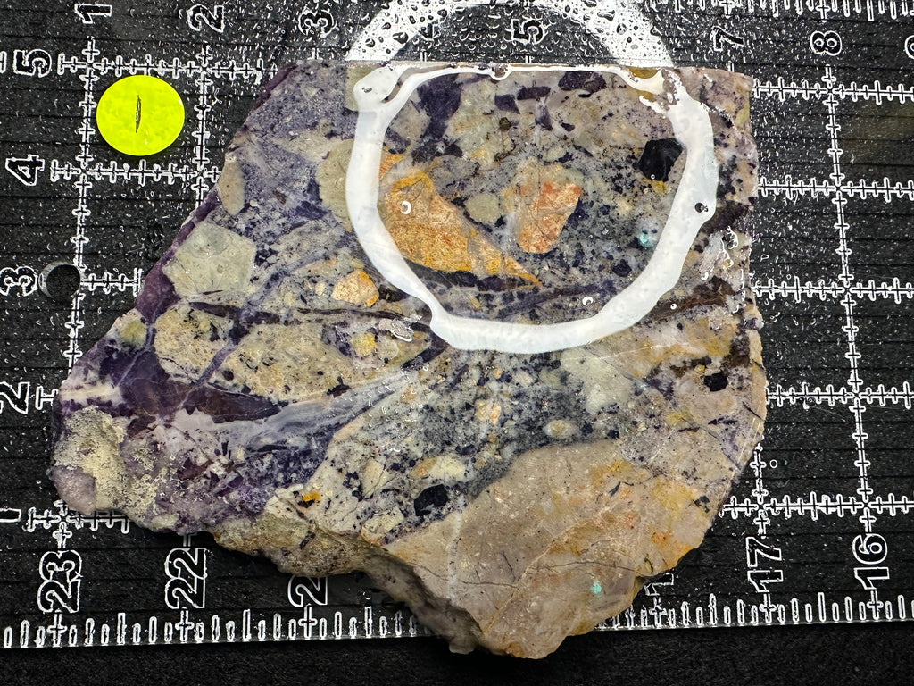 Chinese Tiffany Stone Slab  .52lbs 8 in × 5 in × 0.30 in (165 mm × 115 mm × 7–8 mm)