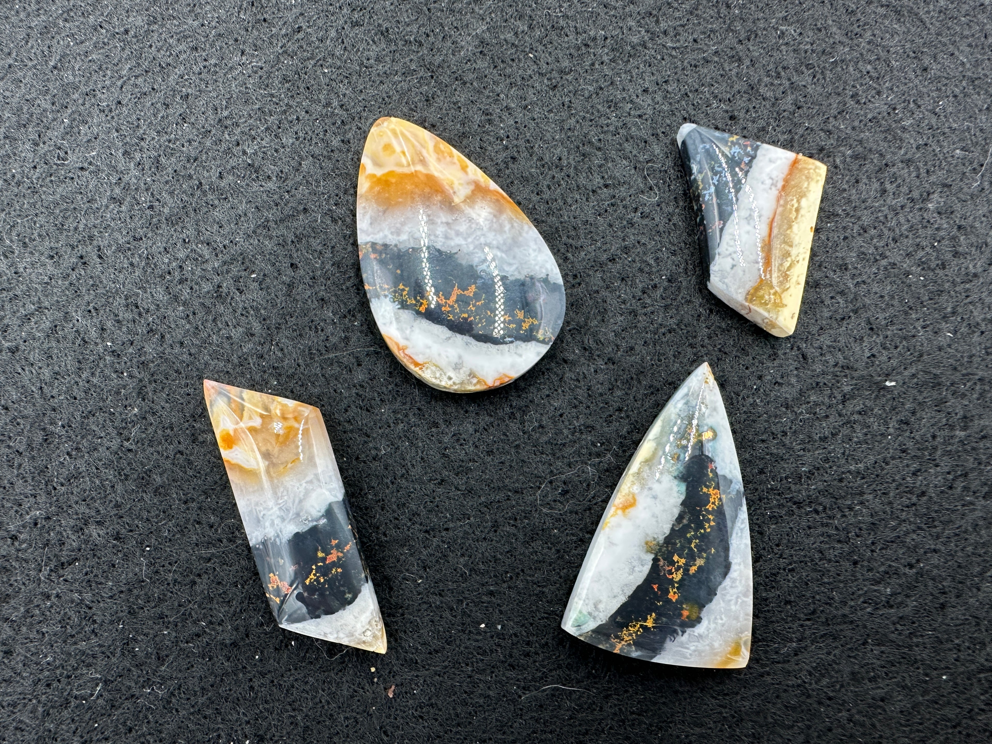 Indonesian Copper Tube Agate Cabochons