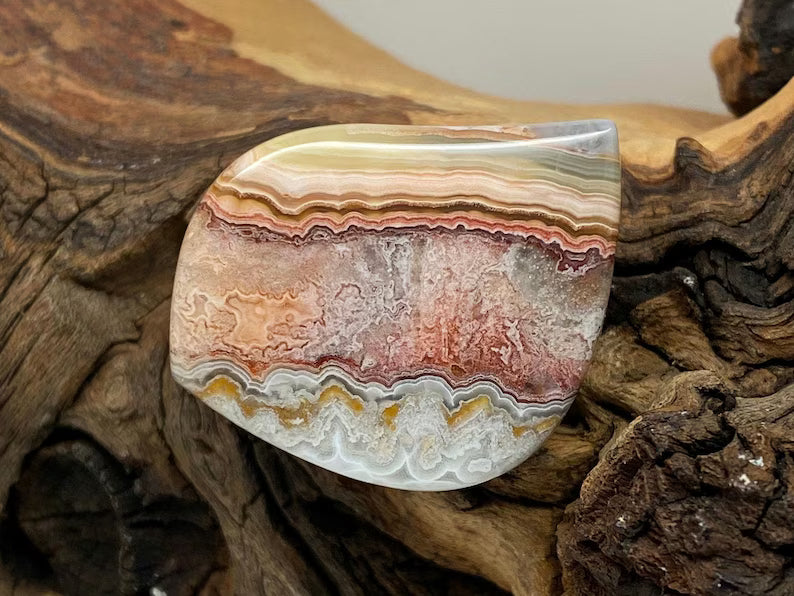 Flor de Durazno Flower of Peach Lace Agate Cabochons