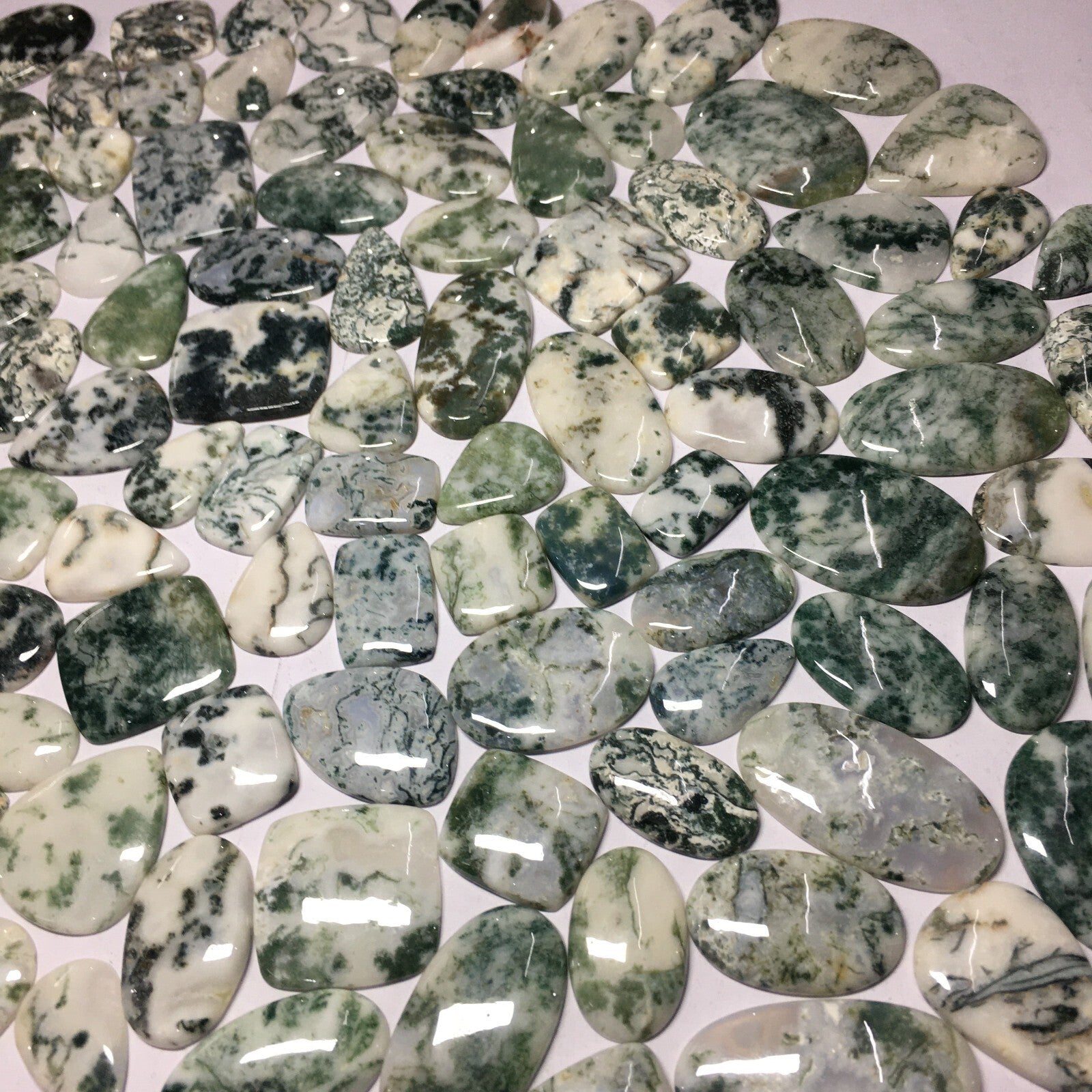 Green Tree Agate Cabochons
